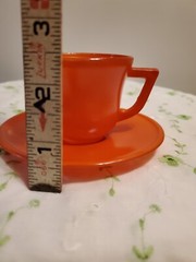 SALE! WAS 50 VTG MCM HAZEL ATLAS 9PC ORANGE OVIDE PLATONITE LITTLE HOSTESS 1950S