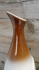 Vintage Beauceware White, Beige and Brown Wine Decanter Set with 6 Goblets