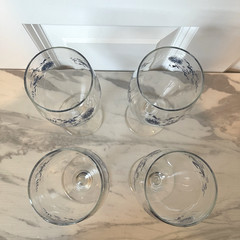 SET OF 4 Blue Danube Blue Onion Iced Tea Glass Water Goblet Stemware 7 5/8″