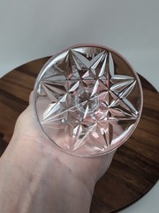Pair Of Rosses CRYSTAL TYRONE Cut 6.5″ Tall White WINE GLASS Star Base