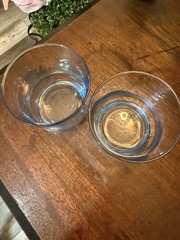 Vintage Rocks Glasses Whiskey Lowball Barware Juice Libbey Impromptu Azure Blue