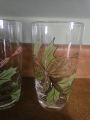 Vintage Lenox Holiday Plaid Ribbon Drinking Glasses 6” Lot of 4 Christmas