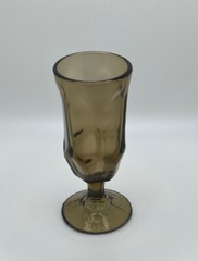 Set 6 VTG Duz Detergent Smoke Brown Goblet Wine Parfait Pedestal Glass Tawny