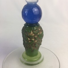 Richard Jolley Sculpted Art Glass Martini Stem Bombay Sapphire Gin 1996