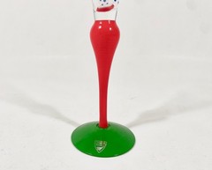 Orrefors Clown Crystal Red Stem Blue Dotted Champagne Glass Anne Nilsson
