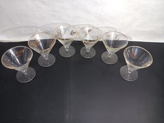 Vintage Libbey Gold Wheat Wine Cocktail Crystal Drinking Glasses Set of 6