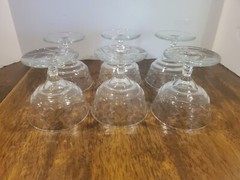 Vintage 1940s Etched Rock Sharpe Dessert Sherbet Glasses Star Bottom Set of 6