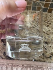 SET OF 2 WHISKEY GLASSES WITH HEAVY BASE (1 LB WEIGHT PER) CROWN FLOATING IN BAS