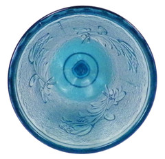 Rose in Snow Goblet Campbell Jones & Co Blue Glass EAPG #125 1883 Antique