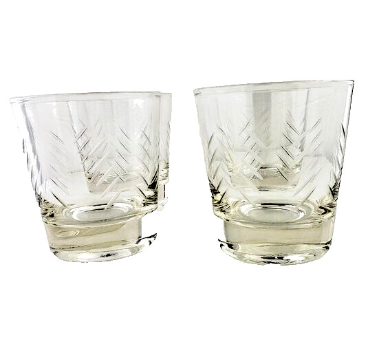 Glasses Etched Juice Cocktail Set of Four