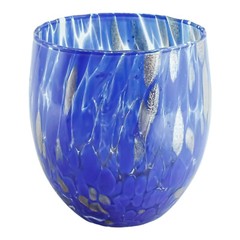 Murano Glass Drinking Tumblers Set of Six 6 Blue Red Green White Bronze Venice