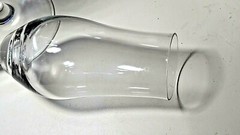 Set of Two 7 3/4″ Tall Clear Blown Glass Cordials Aperitifs Champagne Flutes