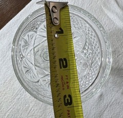 Pair of Vintage Clear Crystal Water Goblets 7″ Diamond & Fan Cut Glass 7oz #0211