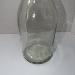 Wine Carafe 11.75” Tall Grey Glass 2.25” Top Opening, 4” Diameter At The Bottom