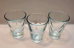 Set Of 3 Vintage 3.5″ Inch Tall Libbey Drape Pattern Juice Glasses #4
