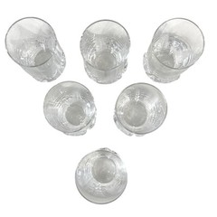 Heavy Crystal Elegant Embellished Frosted 3D Leaf Base Highball Glasses-Set of 6