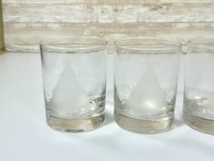 Low Ball Bar Glasses Set Of 4 Christmas Tree Etched Glass Holiday