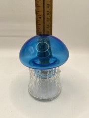 Vintage Glass Mushroom Shot glass 2 Piece Retro Drink ware Bar ware