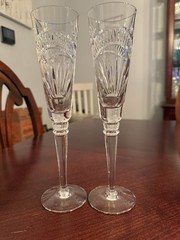 Vintage Lenox Crystal Dawn Of The Millenium Champagne Flutes Set Of 2 EUC