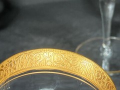 4 Tiffin Franciscan Rambler Rose Gold-Rimmed Optic Champagne Sherbet Glasses