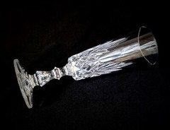 7 Champagne Flutes «Laurie» by ROYAL CRYSTAL ROCK Cut Glass