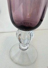 Lenox Crystal Stemware COLORE AMETHYST Water Goblet FLARED RIBBED BASE SIGNED