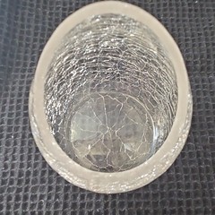 Crackle Pattern Clear Candle Holders, Round – Set of 3, Beautiful.