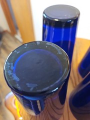 Set of 4 Libbey Teardrop Cobalt Blue Flat Tumblers 5-7/8” – 16 Oz Glasses