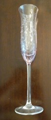 Set of 6 Vintage Lenox HEATHER Pink Floral Etched 11” Crystal Champagne Flutes
