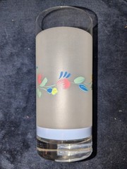 Floral Expressions 16 OZ FROSTED GLASS TUMBLER by Hearthside New Replacement