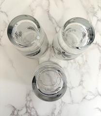 3 Vintage 1960’s 12 Ounce Libby Frosted Silver Leaf Tumblers Glasses 5-1/4″ T
