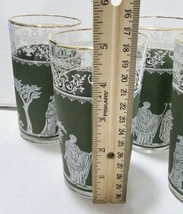 Jeanette Green Wedgwood Tumbler Jasperware Grecian Gold Trim Lot Of 4