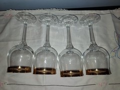 Diana Gold Florence Bohemia Crystal Gold Rim Drinking Wine Glasses Bar Ware 4