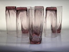 Libbey Imperial Plum 8 Cooler 6 Old Fashioned Glasses Set Pink Bar Tumblers