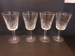 4 Waterford LISMORE Crystal WATER GOBLET or WINE Glass 6 7/8″ 9oz. L1