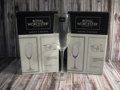 ROYAL WORCESTER GRAND CHATEAU CHAMPAGNE FLUTES – 8 NEW IN BOXES
