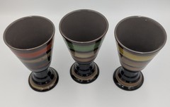 Garden Terrace Set Of 3 Ceramic Wine / Water Goblets
