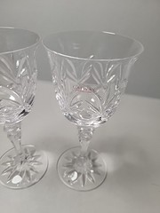 Galway Irish Crystal Kylemore Red Wine Glasses Set of 2 / 7.5” Tall