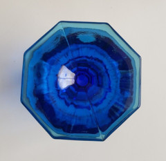 Independence Glass Octagonal Cobalt Blue Water Goblet 5.75″ Tall 8oz