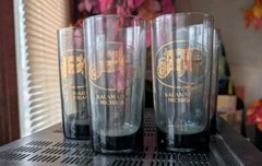 Lot of 4 Fisher Body Kalamazoo, Michigan Smoke Highball Glasses