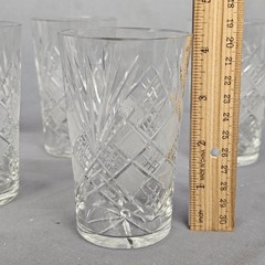 Sparkling Cut Glass Star Burst 6 oz Juice Tumblers – Set of 5