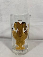 Vintage MCM 1960s Anchor Hocking Zodiac Horoscope Highball Glass Aries