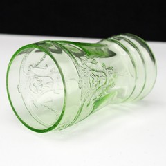 Hocking Cameo Green 5oz Flat Juice Tumbler, Vintage Depression Glass 3 3/4″