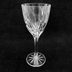 Mikasa Crystal Apollo Wine Glass Clear Cut Multi Sided Stem 7 5/8