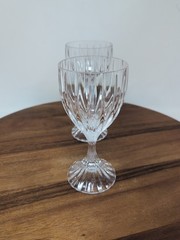 Set of 2 Mikasa Park Lane Wine Glasses 6 3/8” Crystal Water Goblets Fabulous