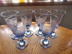 Wine Blue Sirrus Goblets 7″ Libbey – Set of 6 Glasses