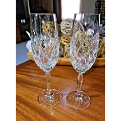 Set Of 2 Scott Swiesel Germany Wessex Crystal Champagne Glasses 8 1/2 Inches