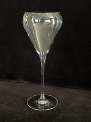 Classic Crystal Cut Saint Louis Signed Wine Goblet Glass 9″ Tall ~ Stunning!