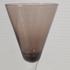 2 Amethyst Clear Stem Tall Cordial/Liquor Glasses