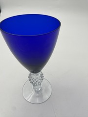 Vintage Morgantown Ritz Blue Golf Ball Stem 6 3/4″ tall, 9 oz.